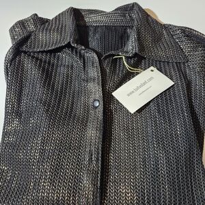 Free Size Black and Gold Toit Volant Shirt